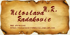 Miloslava Radaković vizit kartica
